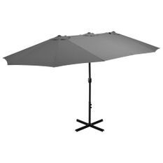 Parasol d'extérieur poteau en aluminium 460 x 270 cm anthracite