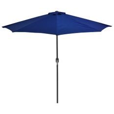 Parasol de balcon avec mât en aluminium Bleu 270x135x245cm Demi