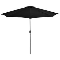 Parasol de balcon avec mât en aluminium Noir 270x135x245cm Demi