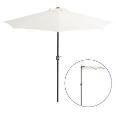 Parasol de balcon avec mât en aluminium Sable 270x135 cm Demi