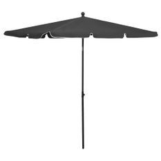 Parasol de jardin avec mât 210x140 cm Anthracite