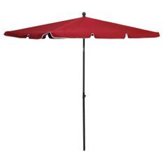 Parasol de jardin avec mât 210x140 cm Rouge bordeaux