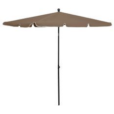 Parasol de jardin avec mât 210x140 cm Taupe