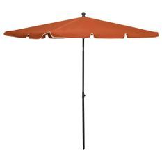Parasol de jardin avec mât 210x140 cm Terre cuite