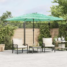 Parasol de jardin avec mât en acier vert 290x290x238 cm