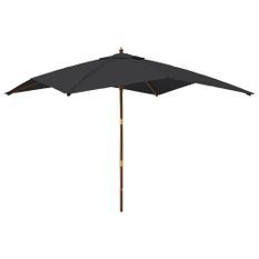 Parasol de jardin avec mât en bois noir 300x300x273 cm