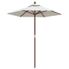 Parasol de jardin avec mât en bois sable 196x231 cm