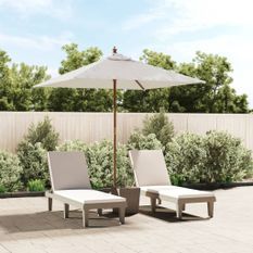 Parasol de jardin avec mât en bois sable 198x198x231 cm