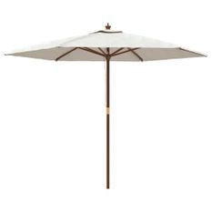 Parasol de jardin avec mât en bois sable 299x240 cm