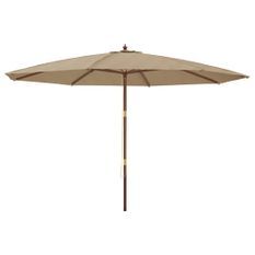 Parasol de jardin avec mât en bois taupe 400x273 cm