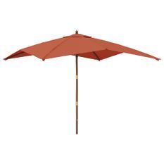 Parasol de jardin avec mât en bois terre cuite 300x300x273 cm