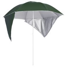 Parasol de plage avec parois latérales Vert 215 cm