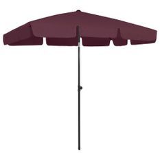 Parasol de plage Rouge bordeaux 200x125 cm