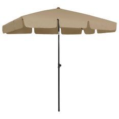 Parasol de plage Taupe 200x125 cm