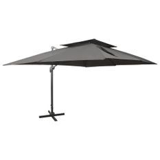 Parasol déporté à double toit Anthracite 400x300 cm