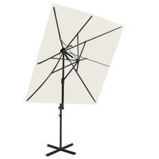 Parasol déporté à double toit Sable 250x250 cm