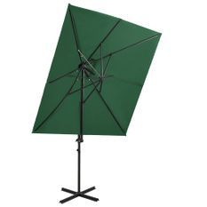 Parasol déporté à double toit Vert 250x250 cm