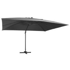 Parasol déporté avec lumières LED 400x300 cm Anthracite