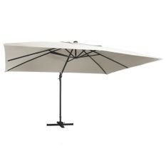 Parasol déporté avec lumières LED Aluminium 400x300 cm Sable