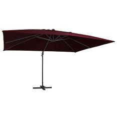 Parasol déporté avec lumières LED Rouge bordeaux 400x300 cm