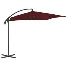 Parasol déporté avec mât en acier 250x250 cm Rouge bordeaux