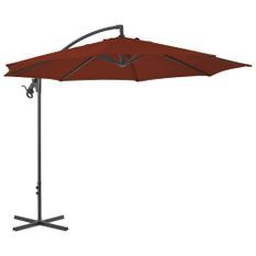 Parasol déporté avec mât en acier 300 cm Terre cuite