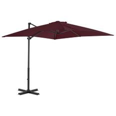 Parasol déporté avec mât en aluminium Bordeaux 250x250 cm