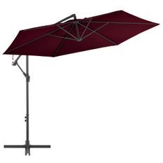 Parasol déporté avec mât en aluminium Bordeaux 300 cm