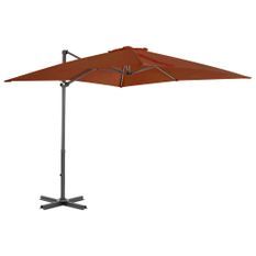 Parasol déporté avec mât en aluminium Terre cuite 250x250 cm