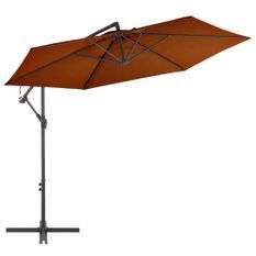 Parasol déporté avec mât en aluminium Terre cuite 300 cm 2