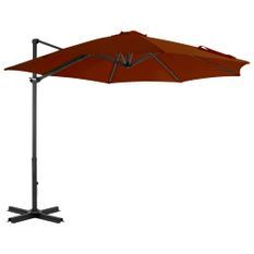 Parasol déporté avec mât en aluminium Terre cuite 300 cm