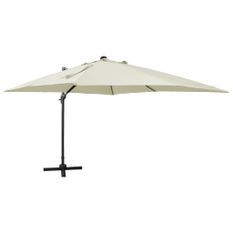 Parasol déporté avec mât et lumières LED Sable 300 cm 2