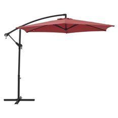 Parasol déporté diametre 3m - structure en aluminium avec toile polyester 180g- Rouge - Tohota