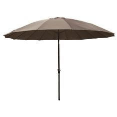 Parasol droit type Shanghai diametre 3m inclinable - Mat aluminium et toile polyester 180g - Taupe - AURINKO