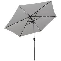 Parasol en porte-à-faux avec LED 3 m Blanc sable