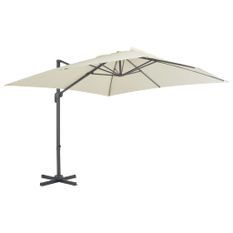 Parasol en porte-à-faux avec mât en aluminium 300x300 cm Sable