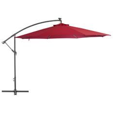 Parasol en porte-à-faux avec mât en aluminium 350 cm Bordeaux