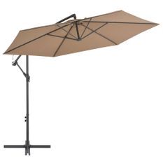 Parasol en porte-à-feux avec poteau en aluminium 300 cm Taupe