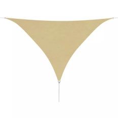 Parasol en tissu Oxford triangulaire 3,6x3,6x3,6 m Beige