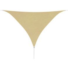 Parasol en tissu Oxford triangulaire 5x5x5 m Beige