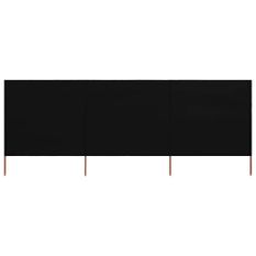 Paravent 3 panneaux Tissu 400 x 120 cm Noir