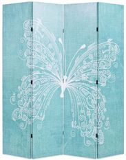 Paravent décoratif imprimé 4 volets bois et tissu Butterfly