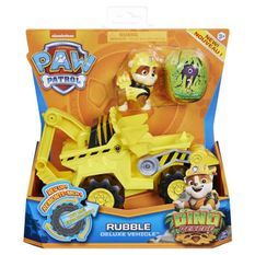 PAT PATROUILLE - VEHICULE + FIGURINE DELUXE RUBEN DINO RESCUE Paw Patrol - 6059519 - Voiture a remonter Jeu Jouet Enfant 3 ans