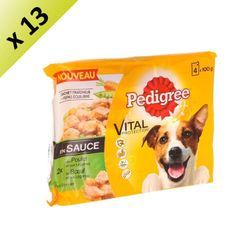 PEDIGREE Sachets fraîcheur en sauce 2 variétés - Pour chien - 4x 100 g (x13)