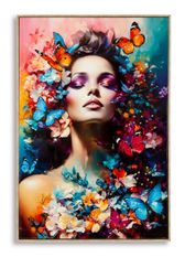 Peinture sur toile laquée marty avec cadre -h- cm 62 x 4 x 92