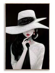 Peinture sur toile laquée marty avec cadre -h- cm 62 x 4 x 92