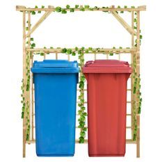 Pergola de jardin pour poubelles doubles Bois de pin imprégné