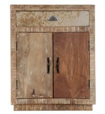 Petit buffet 2 portes 1 tiroir manguier massif clair Grey