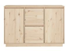 Petit buffet 2 portes 2 tiroirs en bois massif de pin Romane – Style classique et fonctionnel