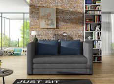 Petit canapé convertible tissu gris foncé Mouva 132 cm